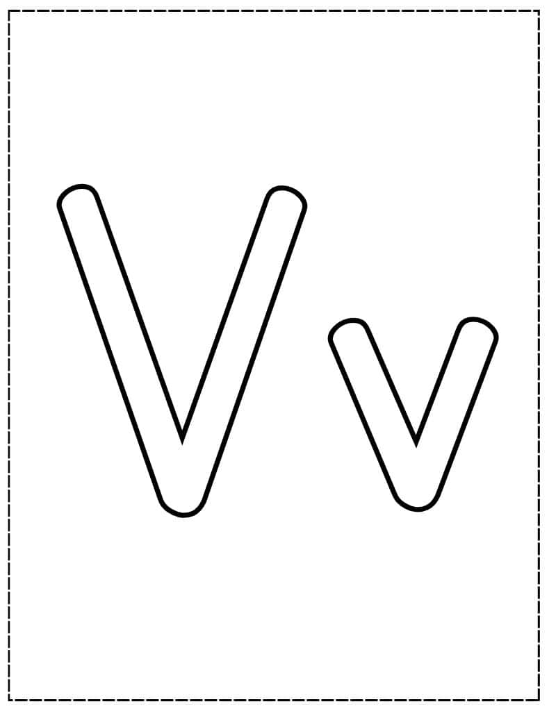 capital and lowercase v bubble letters