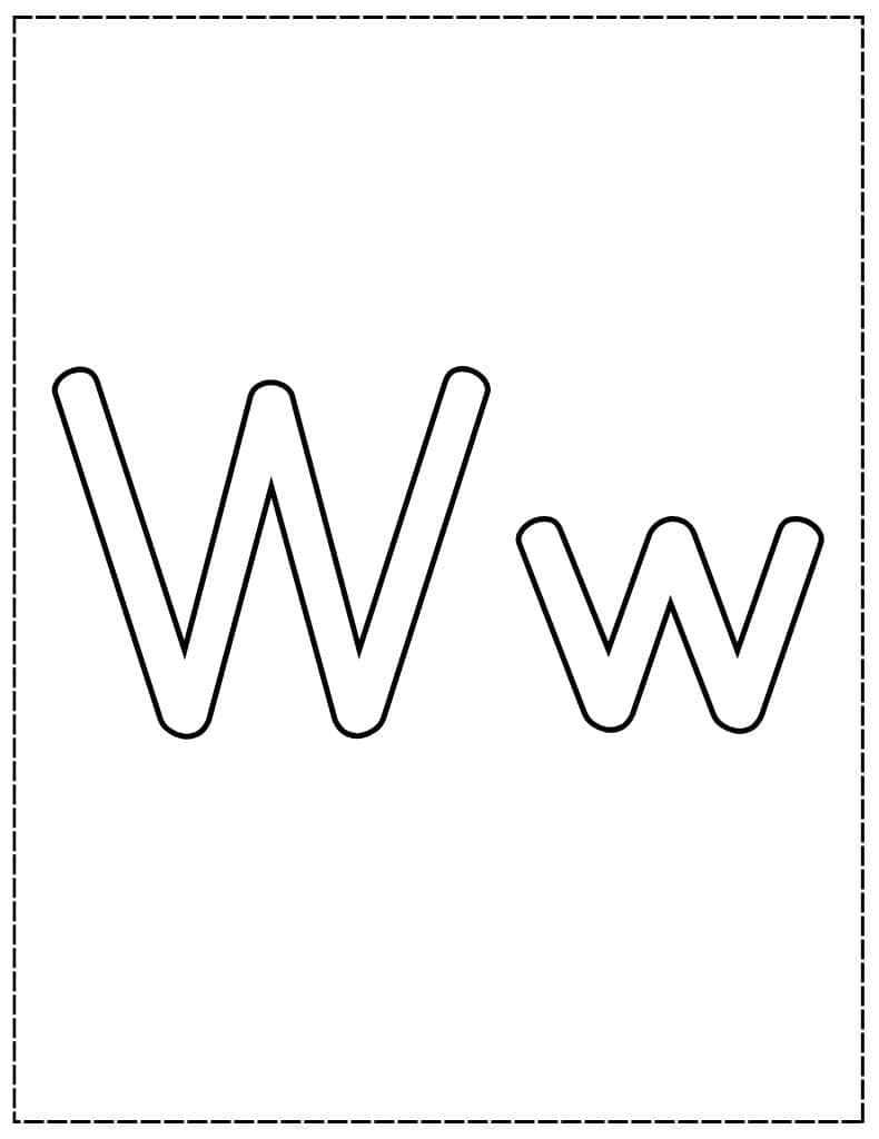 capital and lowercase w bubble letters