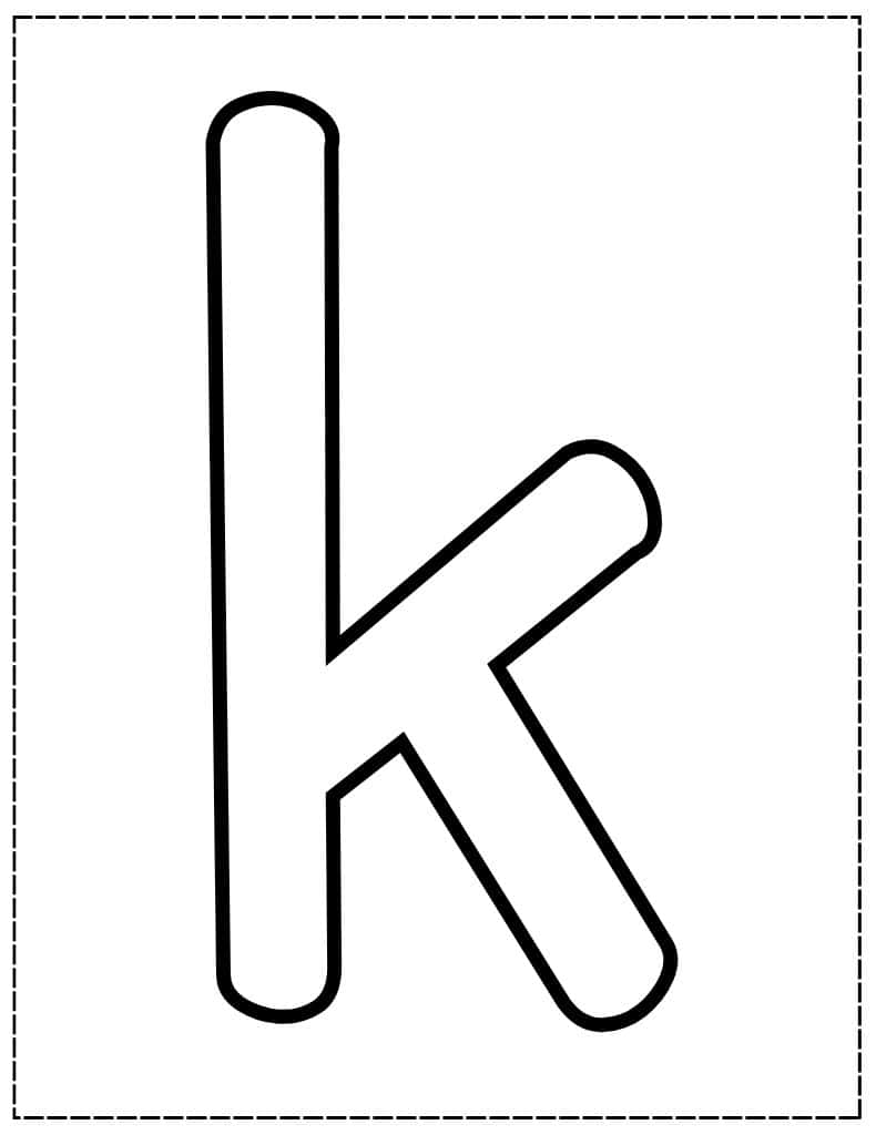 large lowercase k bubble letter