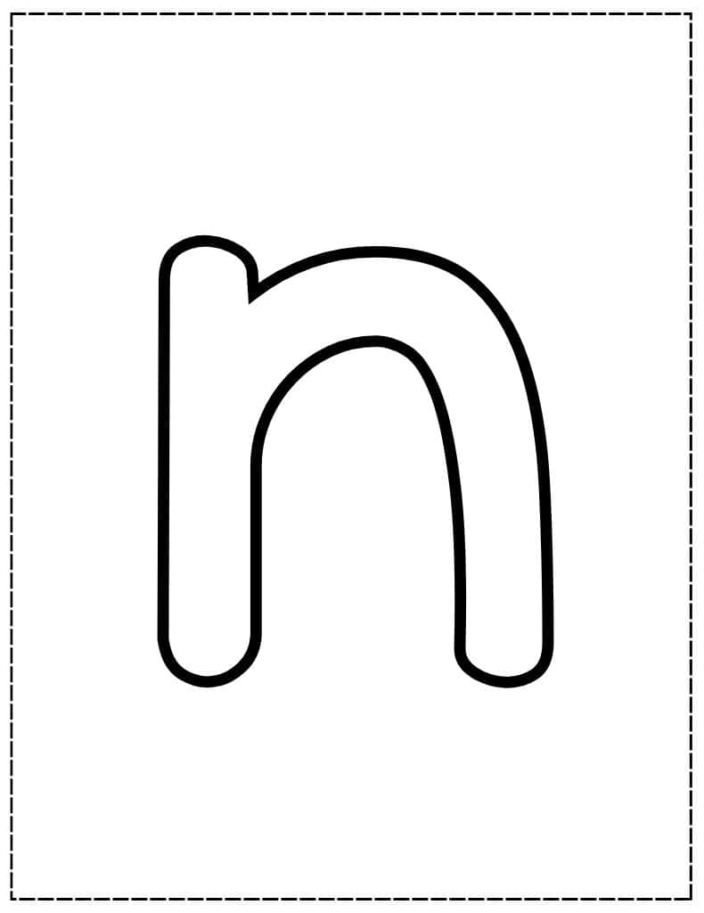 large lowercase n bubble letter