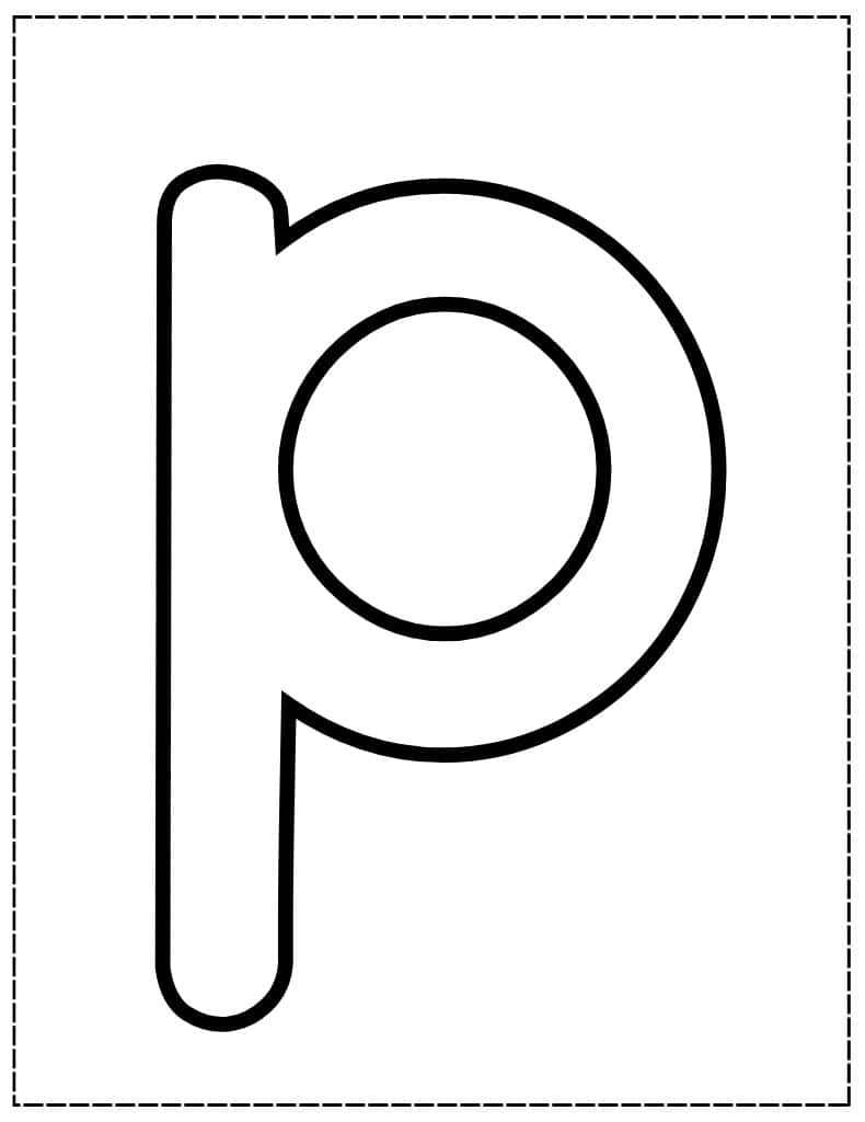 large lowercase p bubble letter
