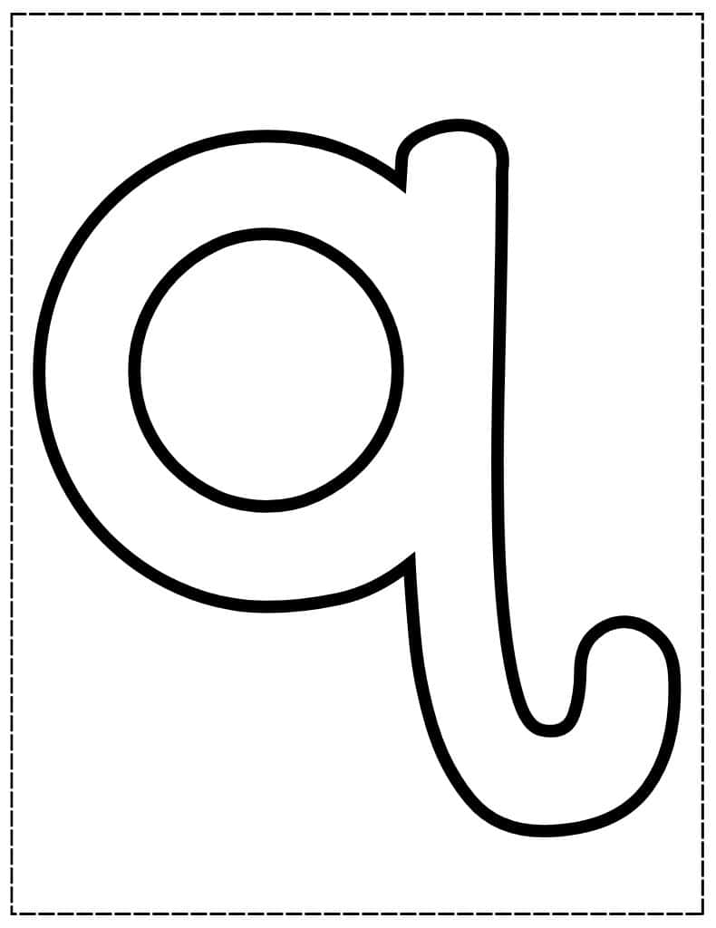 large lowercase q bubble letter