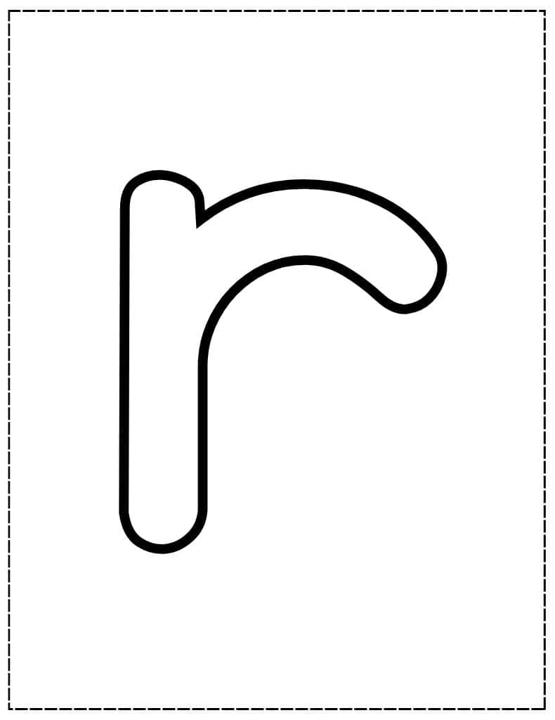 large lowercase r bubble letter