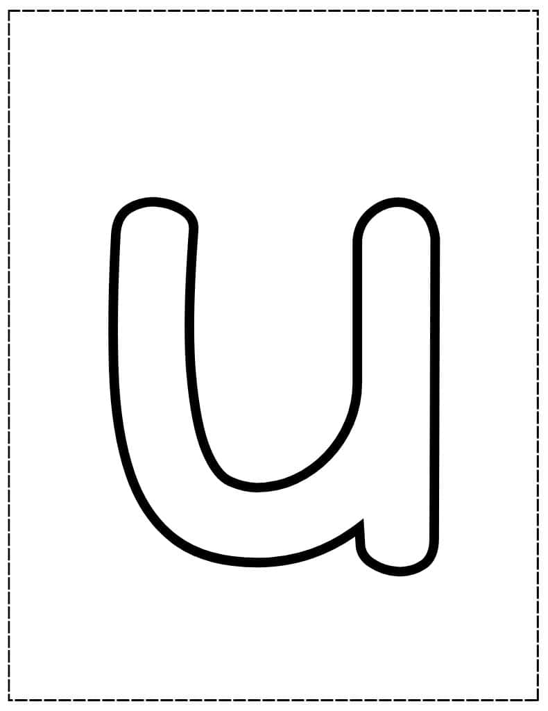 large lowercase u bubble letter