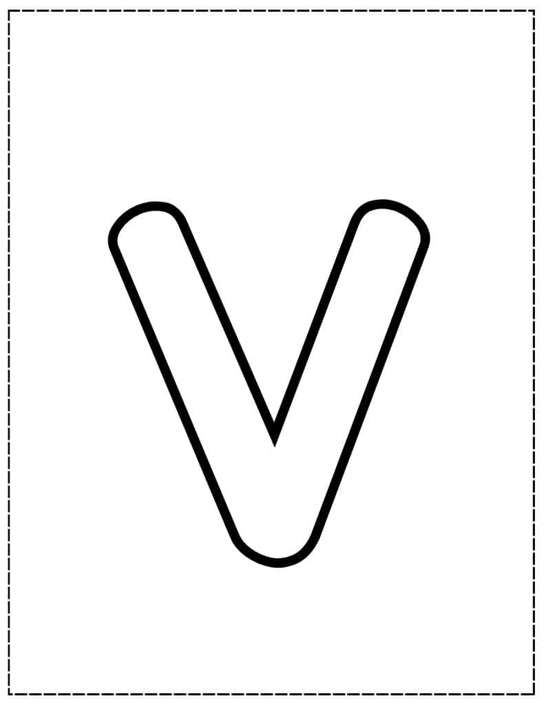 large lowercase v bubble letter