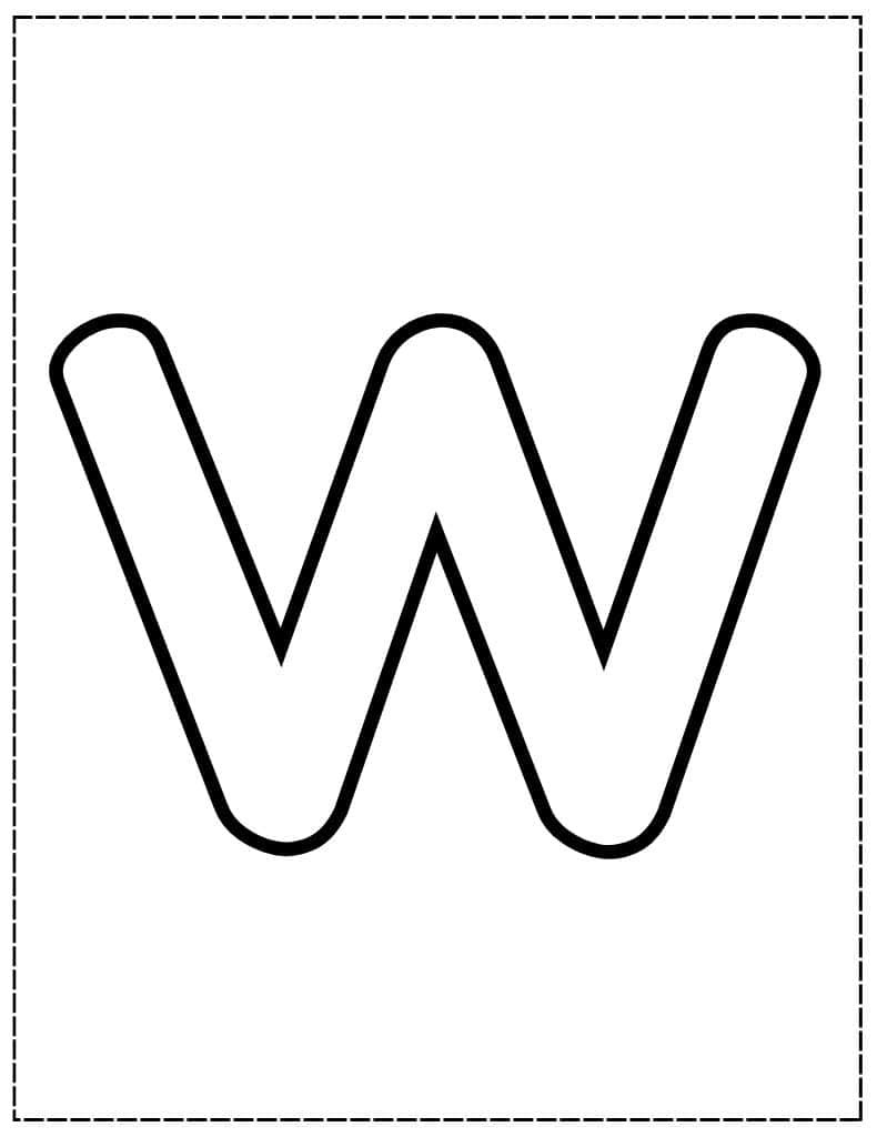 large lowercase w printable