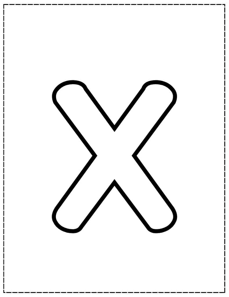 large lowercase x bubble letter