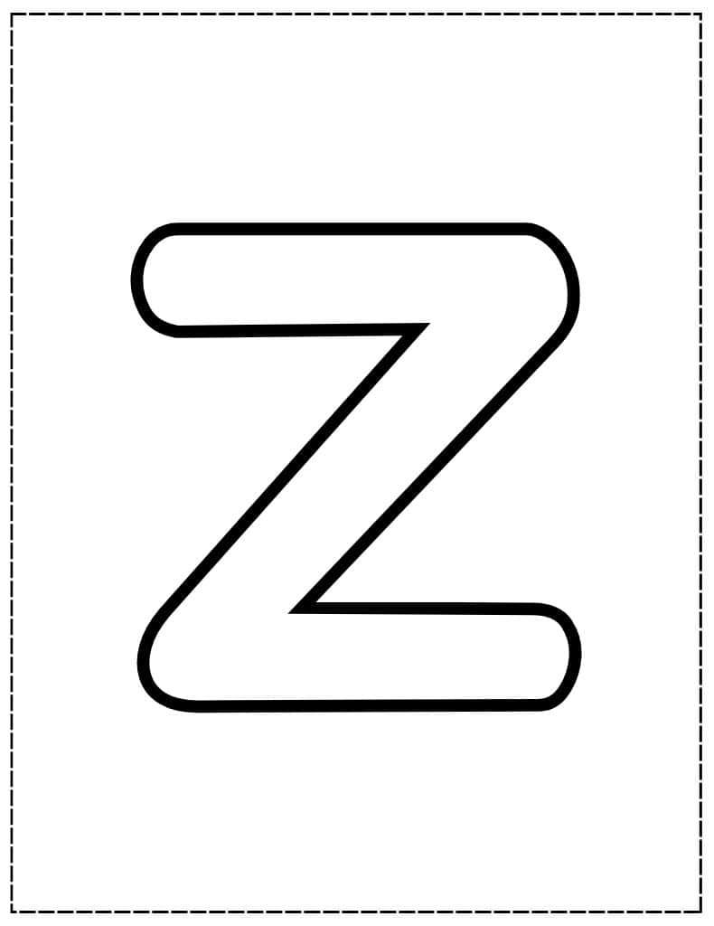 large lowercase z bubble letter