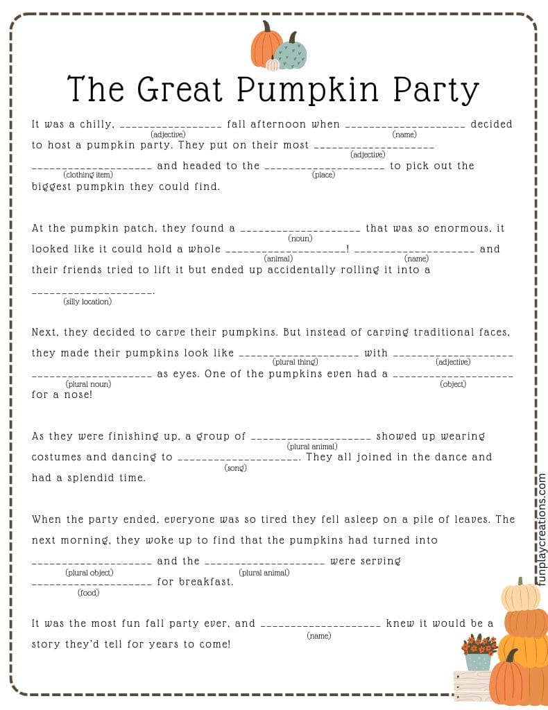 Madlib Template Madlib Template