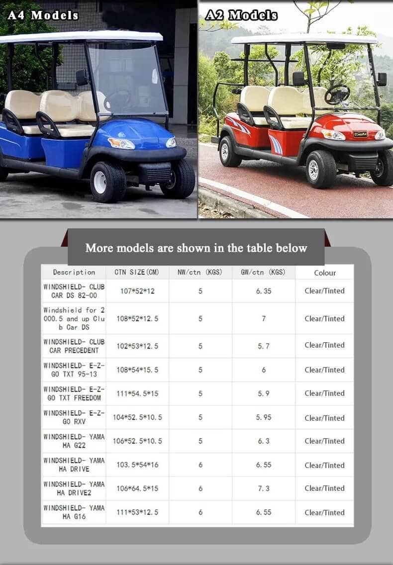 Acrylic Windshield for Golf Club Cart