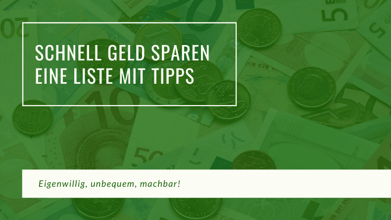 schnell geld sparen tipps