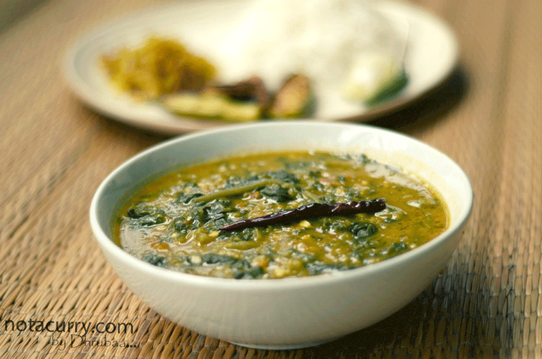 Garlic and spinach lentils