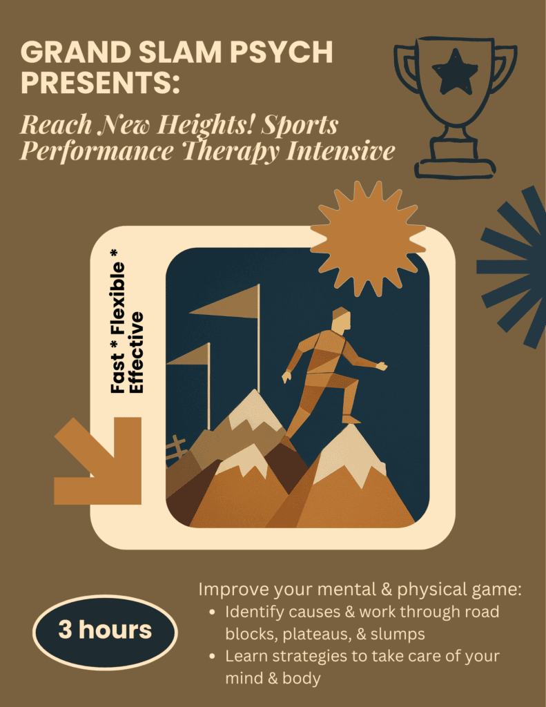 A flyer advertising a therapy intensive offered at Grand Slam Psychological Services.