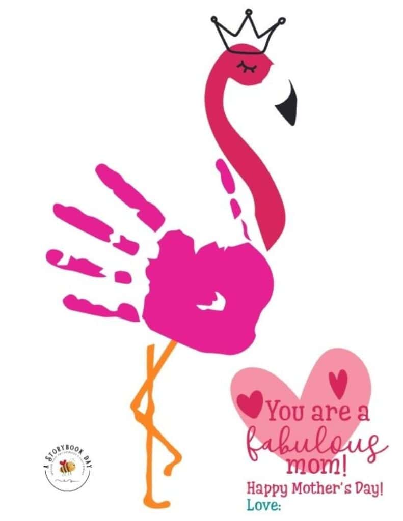 pink handprint flamingo