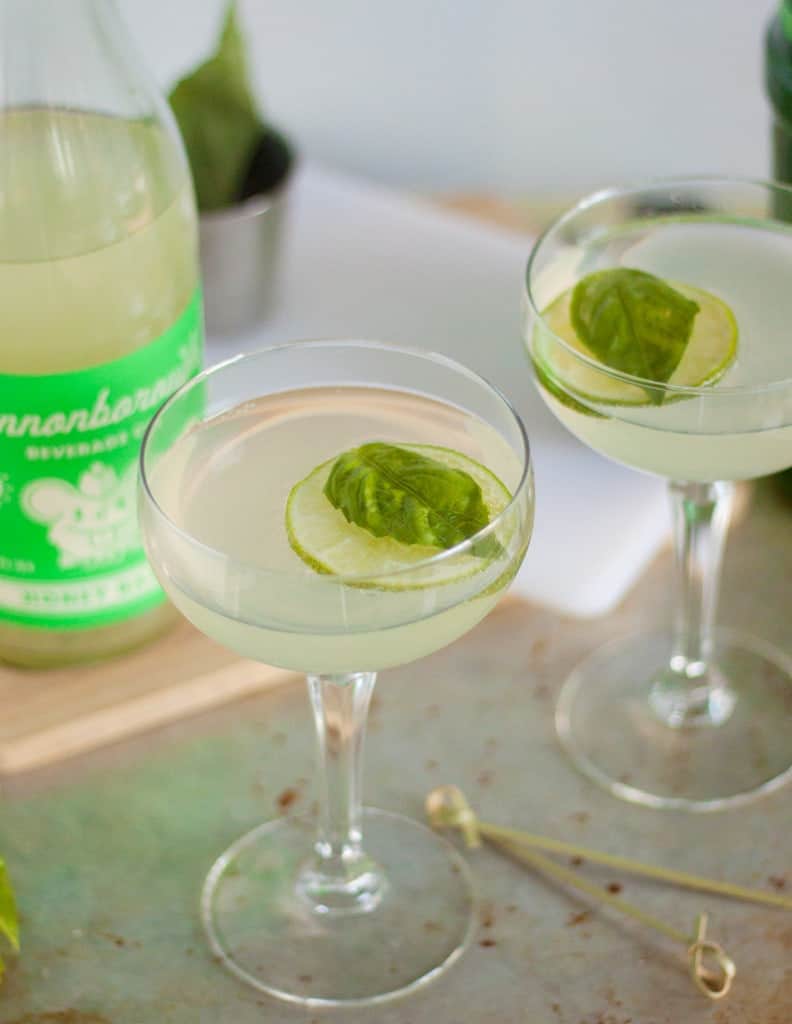 Basil Gimlet cocktail recipe. Perfect party recipe! Only two ingredients!