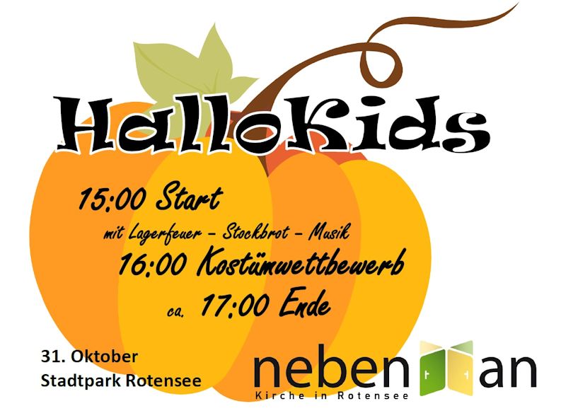 HalloKids-Plakat 31.10.2026, Start 15 Uhr