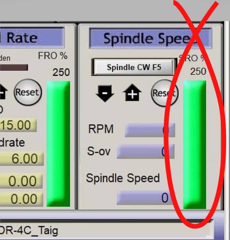 spindle speed override on an mpg