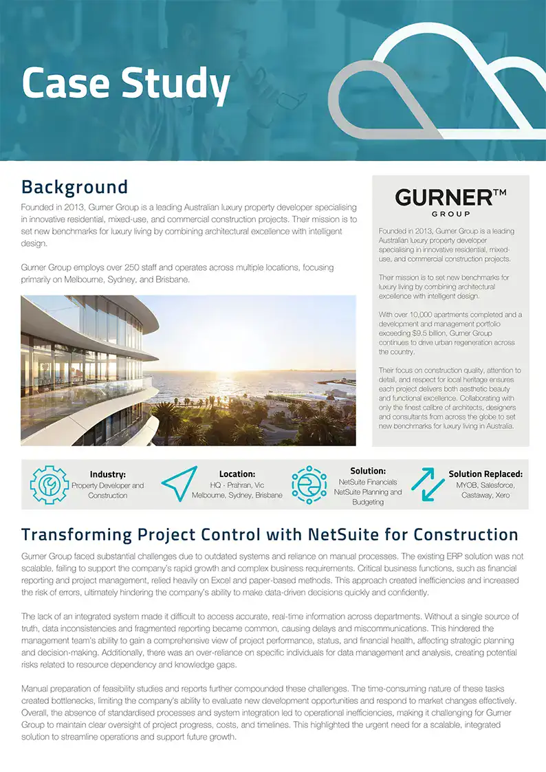 Gurner Group Case Study | NetSuite for Construction