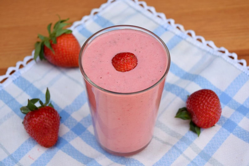 Batido de almendras y fresas Batido de almendras y fresas
