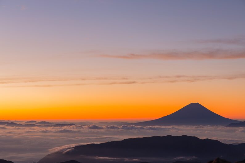 富士山と夕焼け