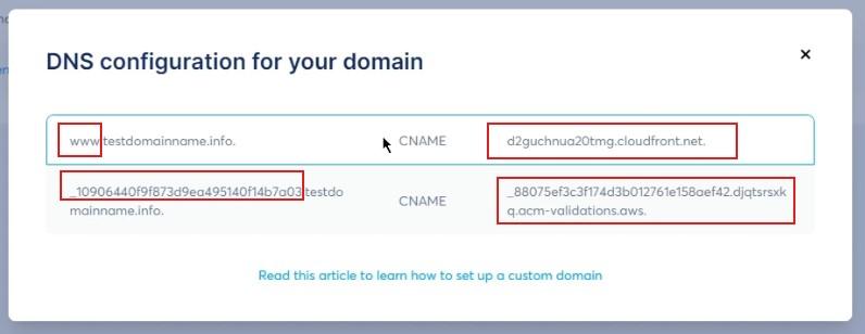 systeme.io CNAME records