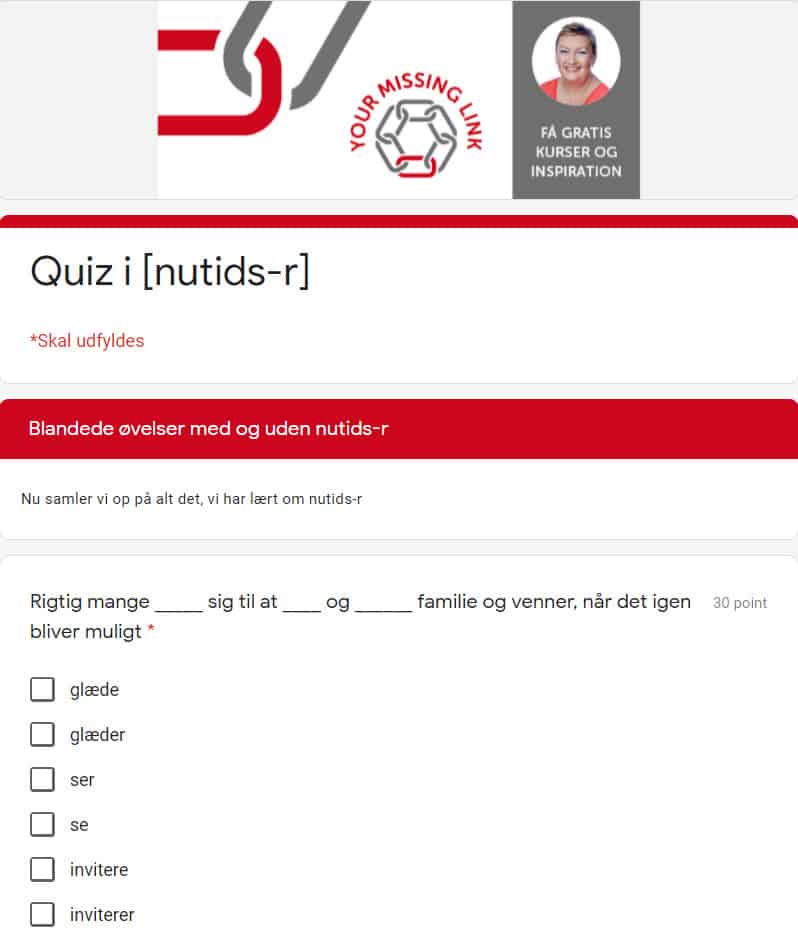 Quiz nutids-r | Your Missing Link