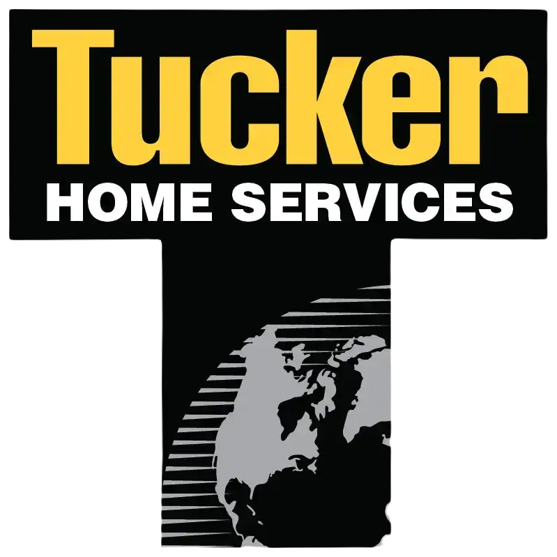 A logo with a text "Tucker HOME SERVICES"