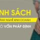 Danh mục các ngành nghề yêu cầu vốn pháp định