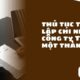 Thủ tục thành lập chi nhánh công ty TNHH một thành viên