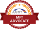 AAMFT MFT Advocate badge recognizing commitment to marriage and family therapy advocacy