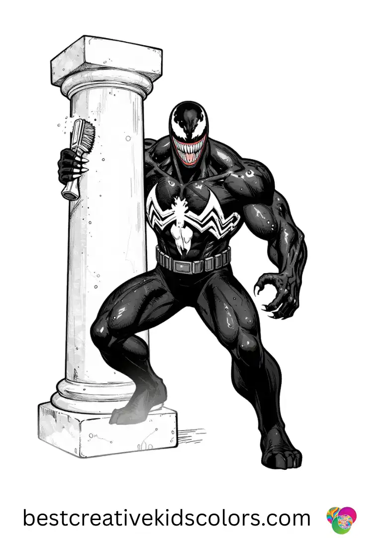 Agent venom coloring page pdf free