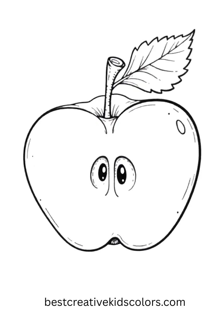 Apple Diagram Learning Coloring Page