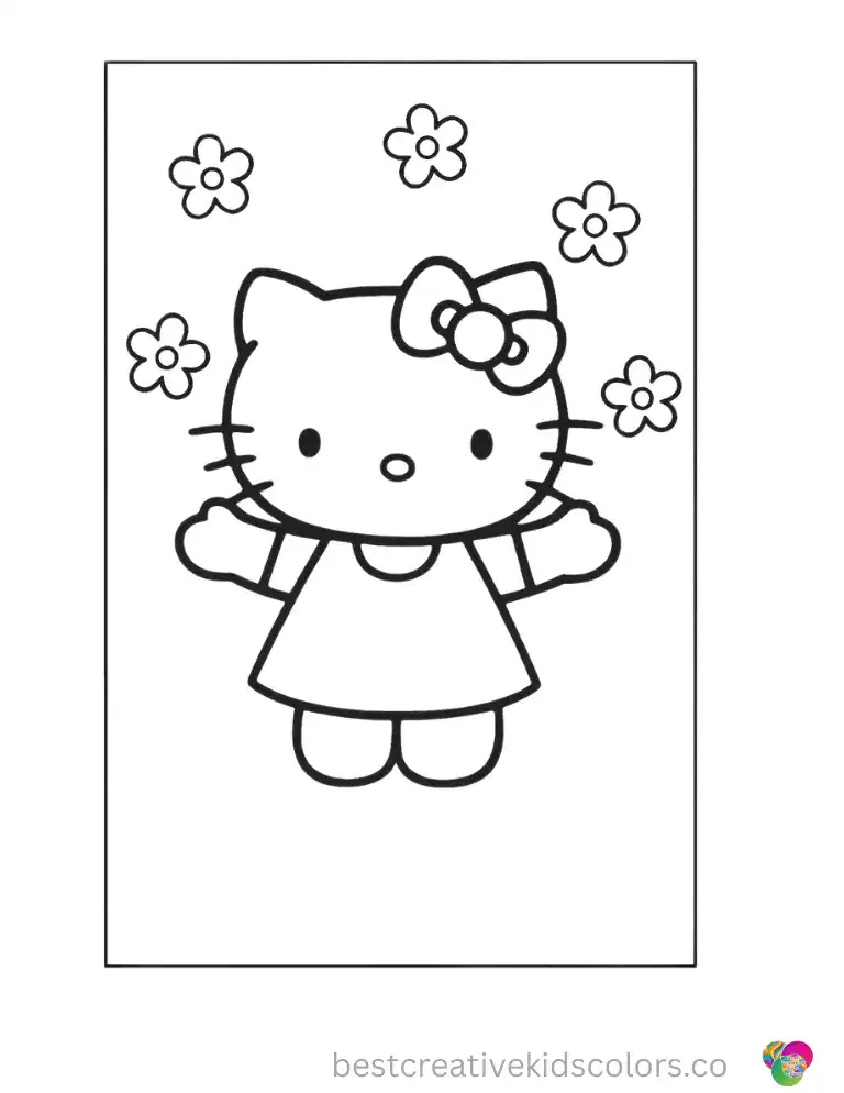 Beautiful Valentine Hello Kitty Pictures to Color Pin