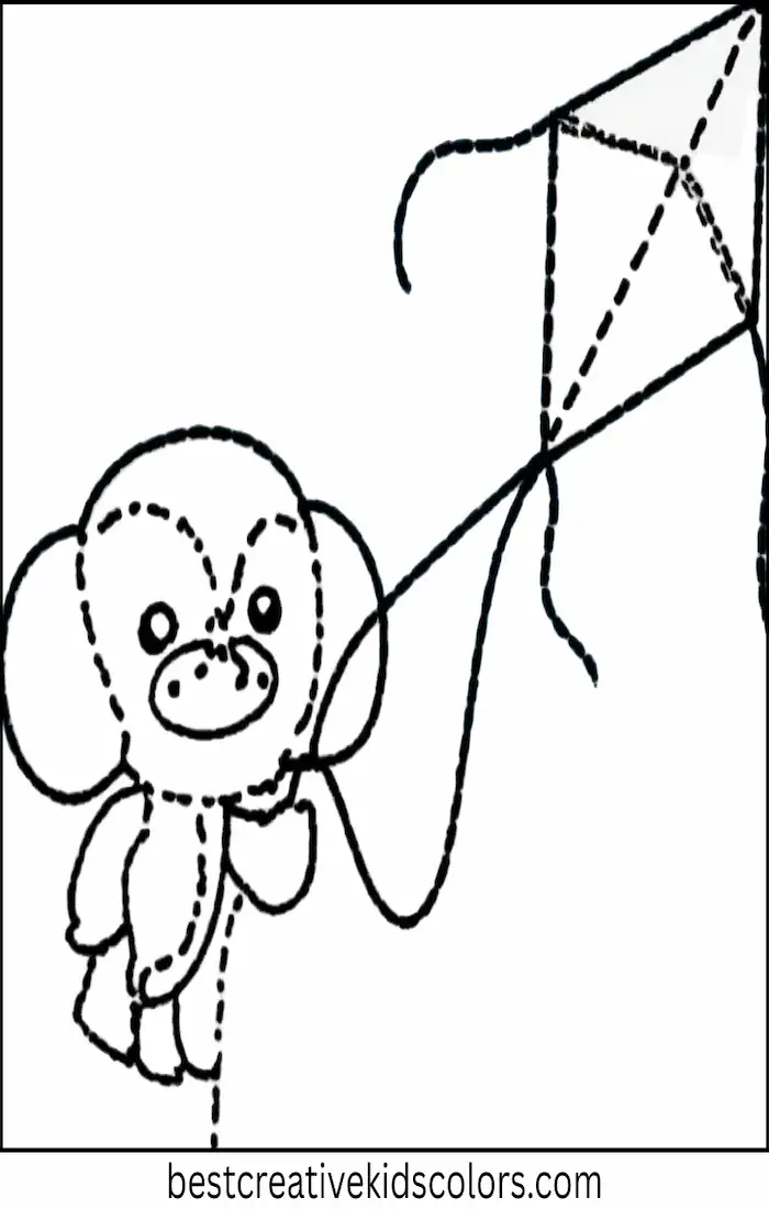 Bingo Flies Kite with Bluey – Easy Coloring