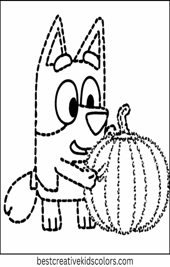 Bluey Carves Halloween Pumpkin – Easy Coloring