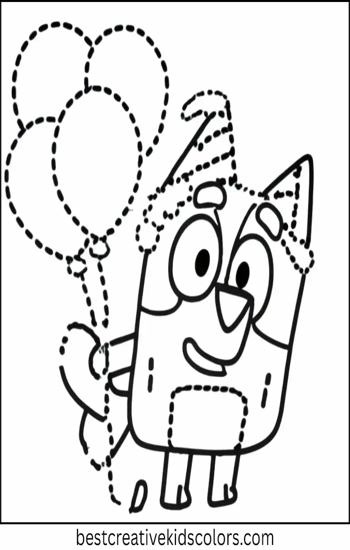 Bluey Celebrates Birthday Party – Easy Coloring