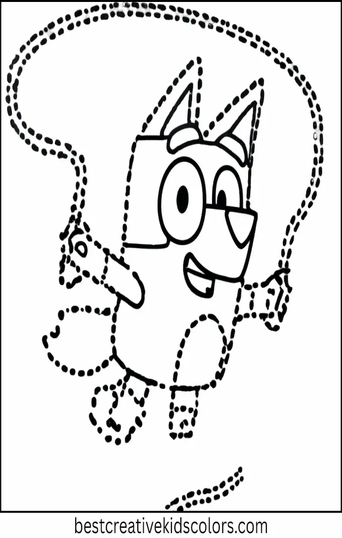 Bluey Jumps Rope – Easy Coloring