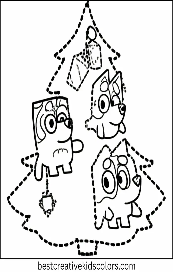 Bluey Family Decorates Christmas Tree – Coloring Fun