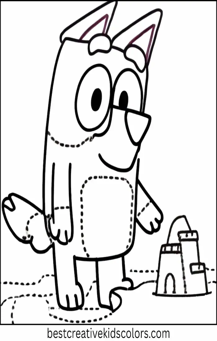 Bluey Makes Sandcastle – Easy Coloring