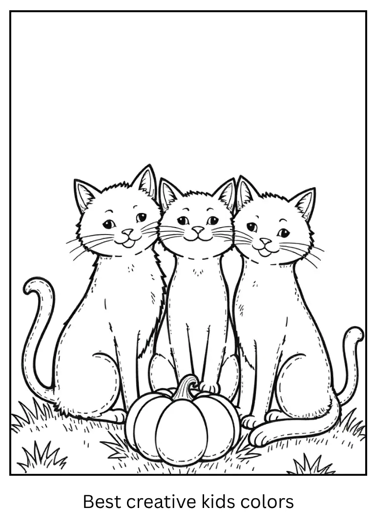 Cat Family Halloween Printable Page