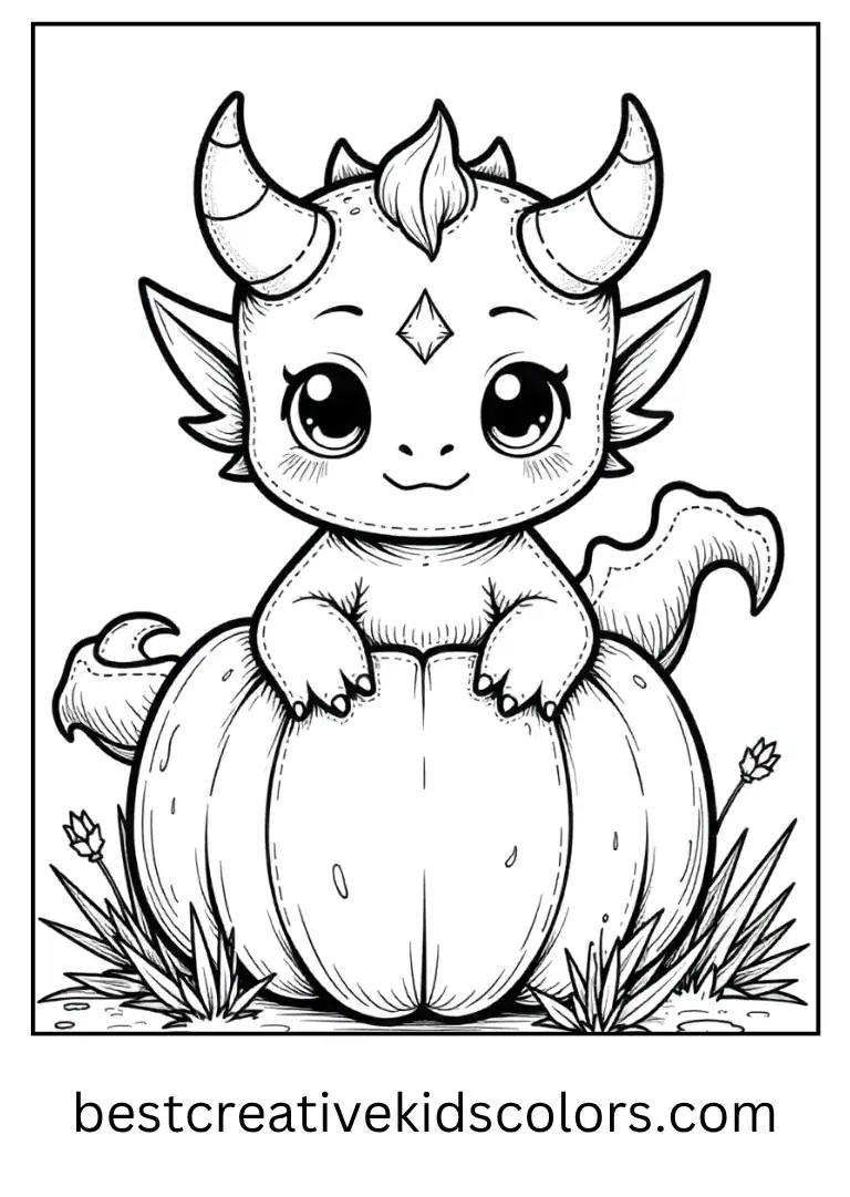 A cute Demogorgon peeks from behind a pumpkin.