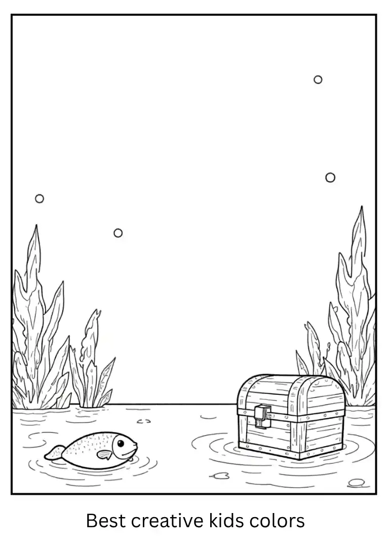 Diving for Treasure – Minecraft Coloring Page