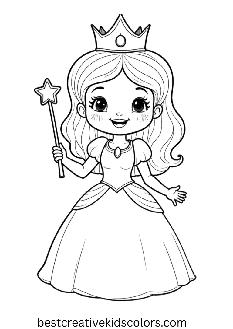 Easy princess coloring pages