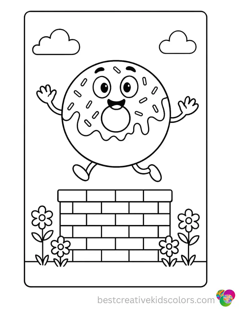 Use Free Interactive Coloring Pages of Donuts to see a pastry sailing in a paper boat.