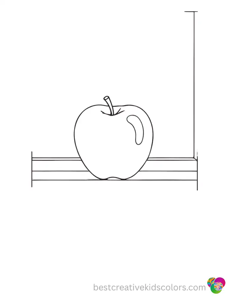 A large crisp apple balanced perfectly on a windowsill.