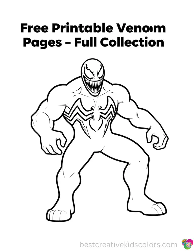Venom leans back in a relaxed, easygoing stance against a clean, open background.