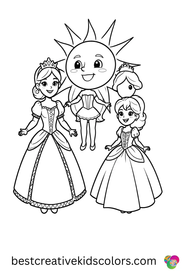 Free foldable printable Birthday cards to color reveal a card opening to show a shining sun