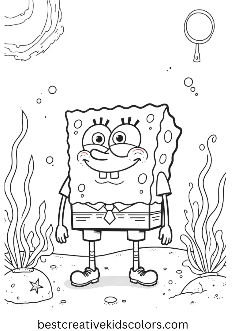 Download free printable Spongebob coloring pages PDF filled with crisp underwater frames and character outlines perfect for any coloring activity.