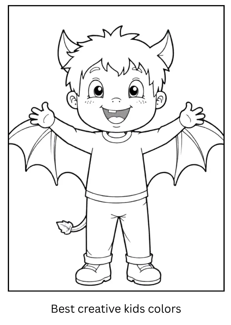 Funny Bat Costume Coloring Page for Halloween