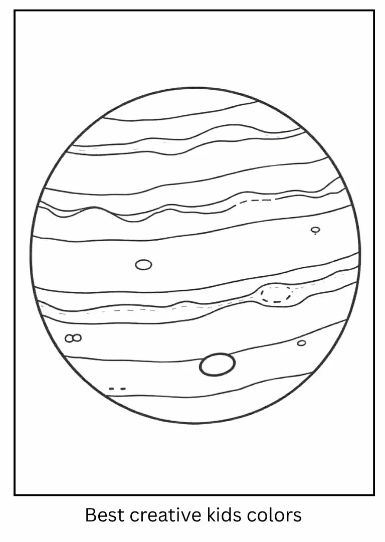 Gas Giant Coloring Page of Jupiter with Stripes